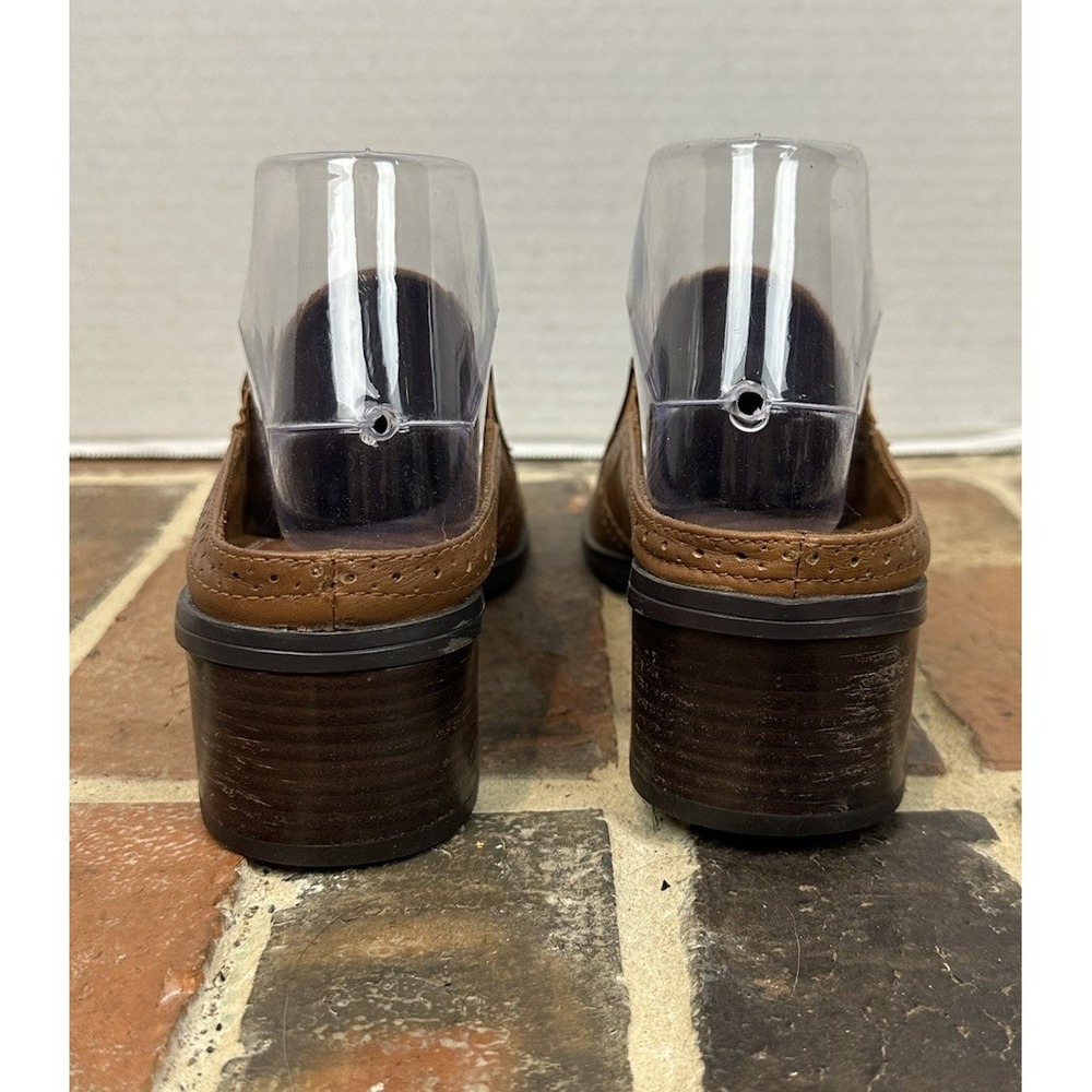Naturalizer Brown Leather Mules Slip On Heels Clogs Shoes Comfort Women's 7.5 - Picture 5 of 7